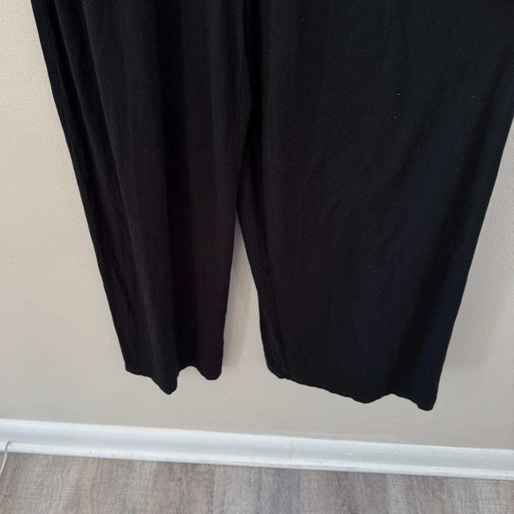 J Jill Wearever Black Side Tie Romper Wide Leg Short Sleeve Small - Picture 5 of 7